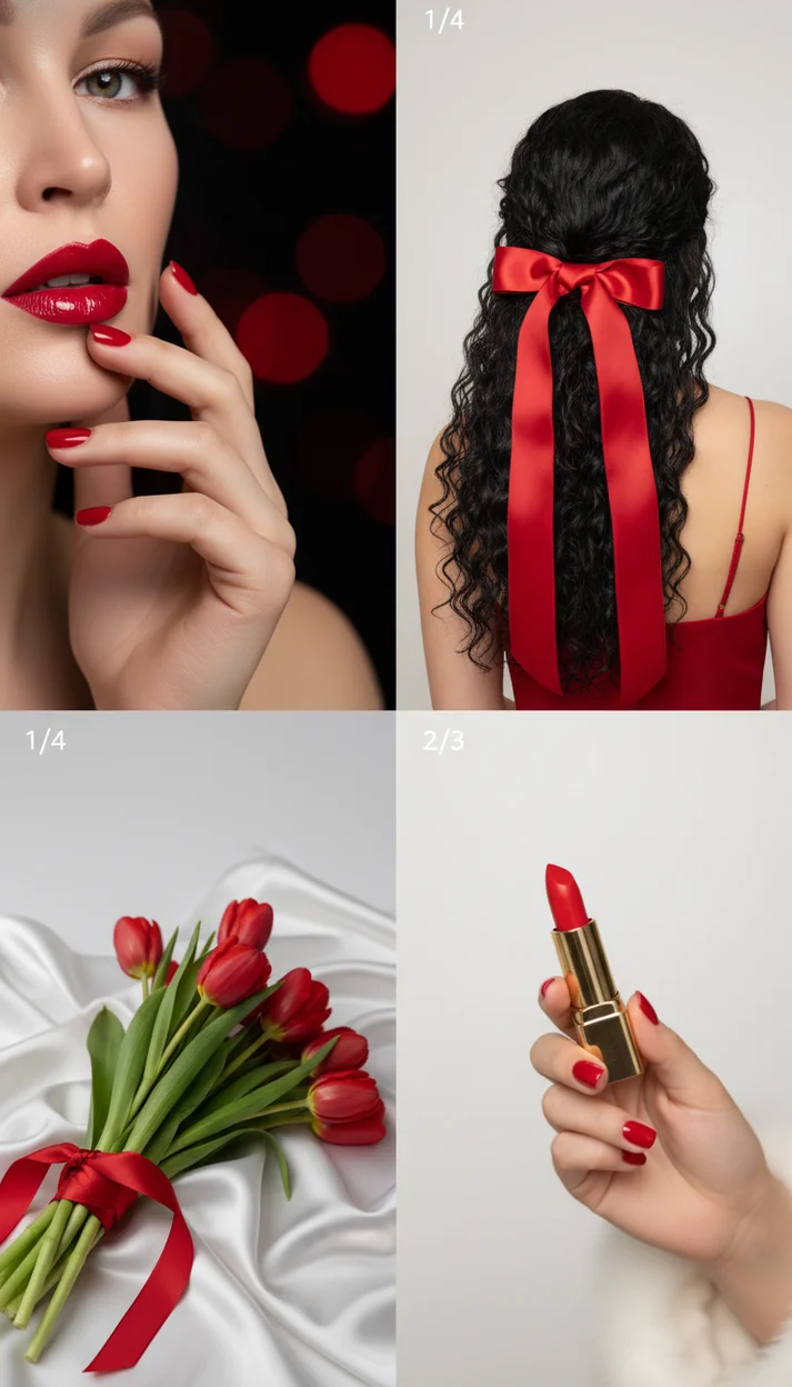  luxury beauty-съёмка в стиле рекламной кампании косметического бренда, коллаж из 4 фотографий