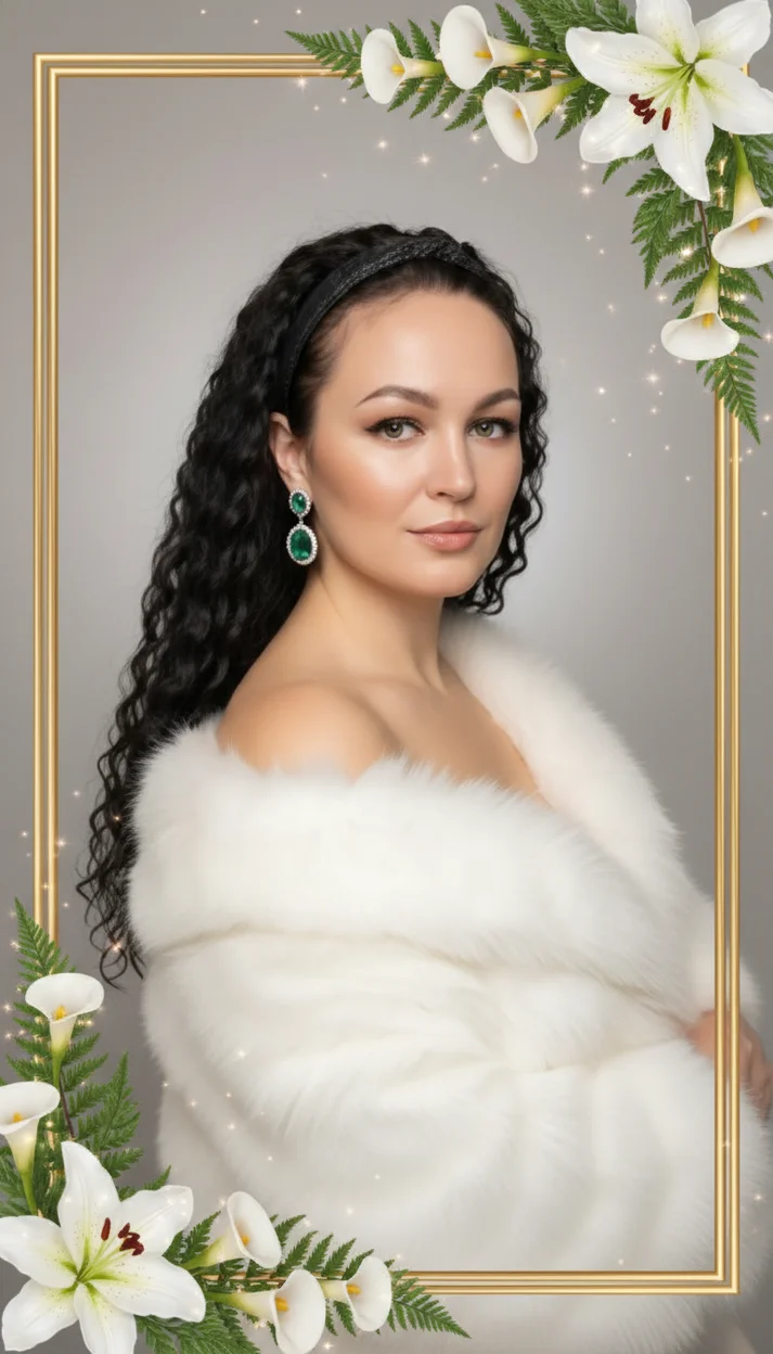 Рамка для фото из лилий 