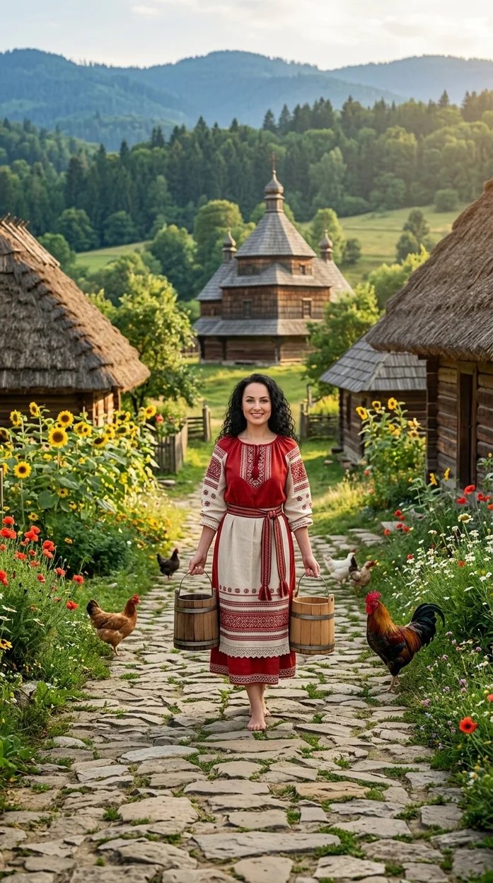 Нейрофотосессия в деревенском стиле девушка 