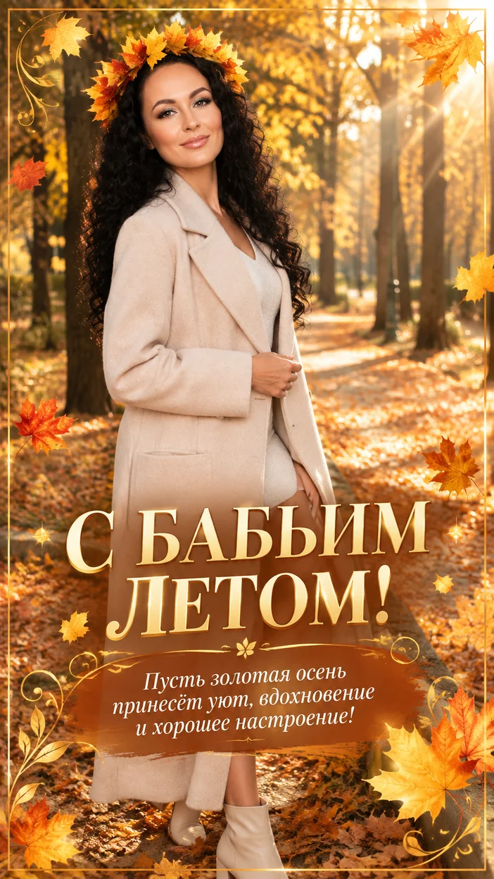 Фотосессия девушки в золотом лесу осенью