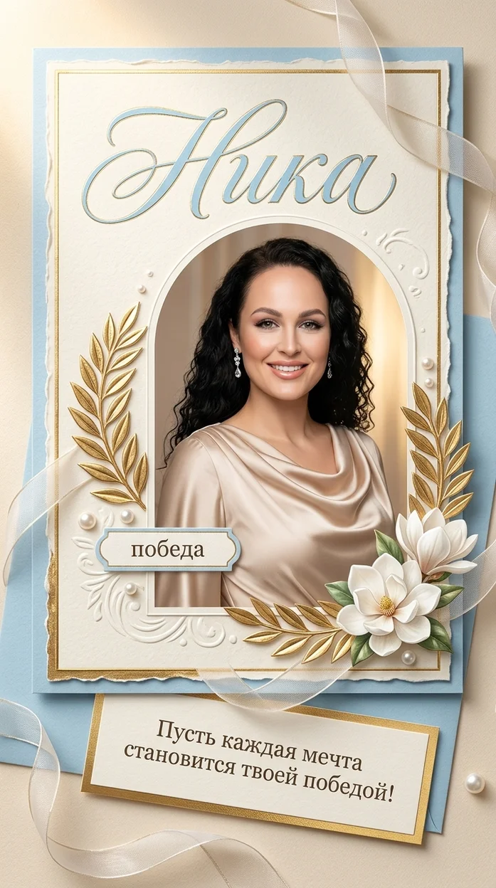 «Ника» именная открытка