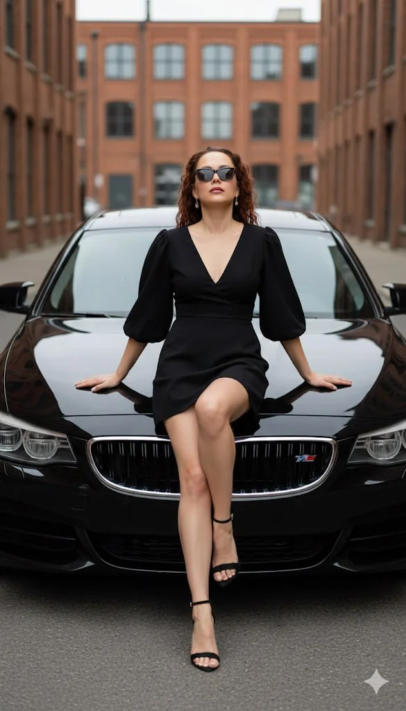 Городская амазонка на капоте