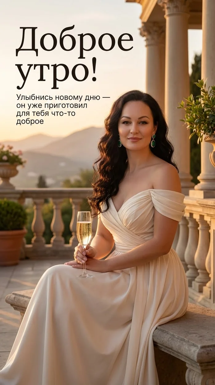 Открытка с вашим фото - Улыбнись новому дню