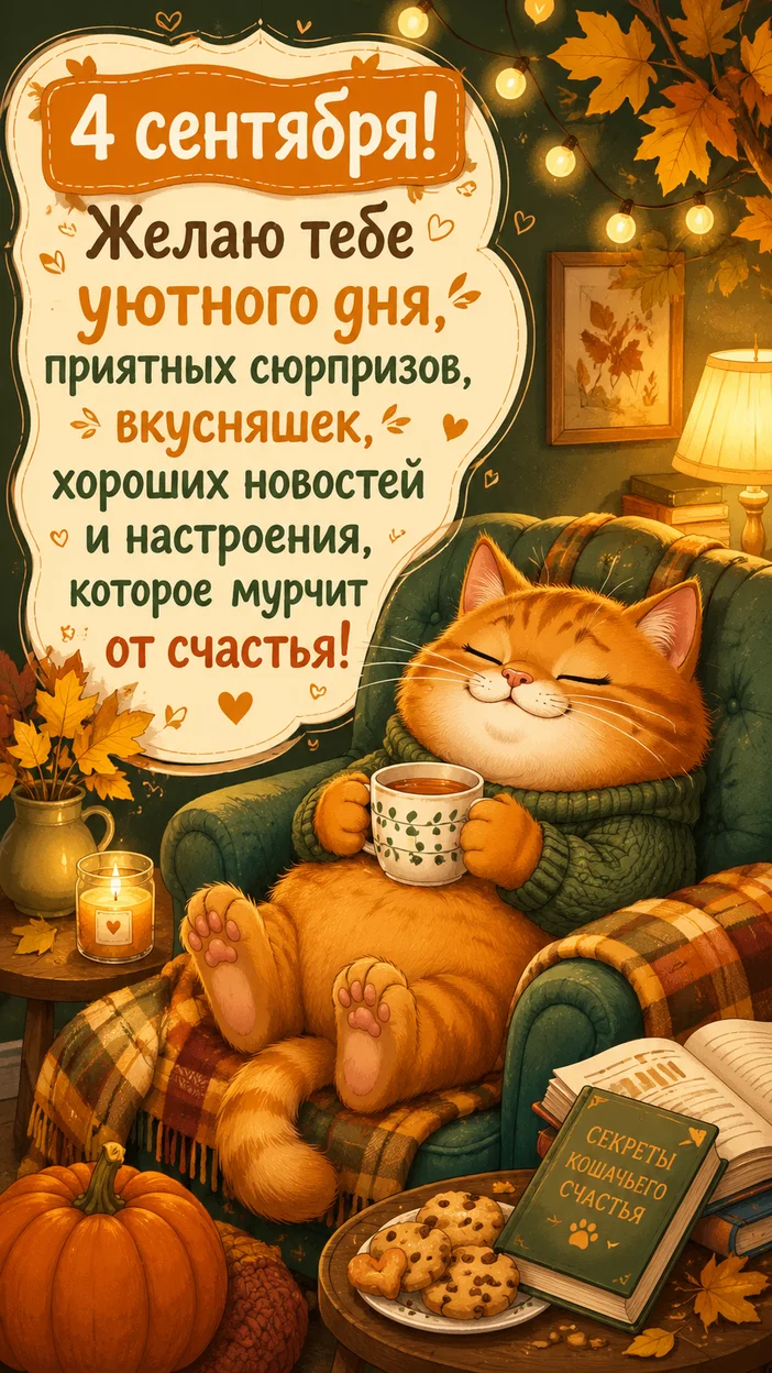 Фотосессия рыжего кота к 4 сентября