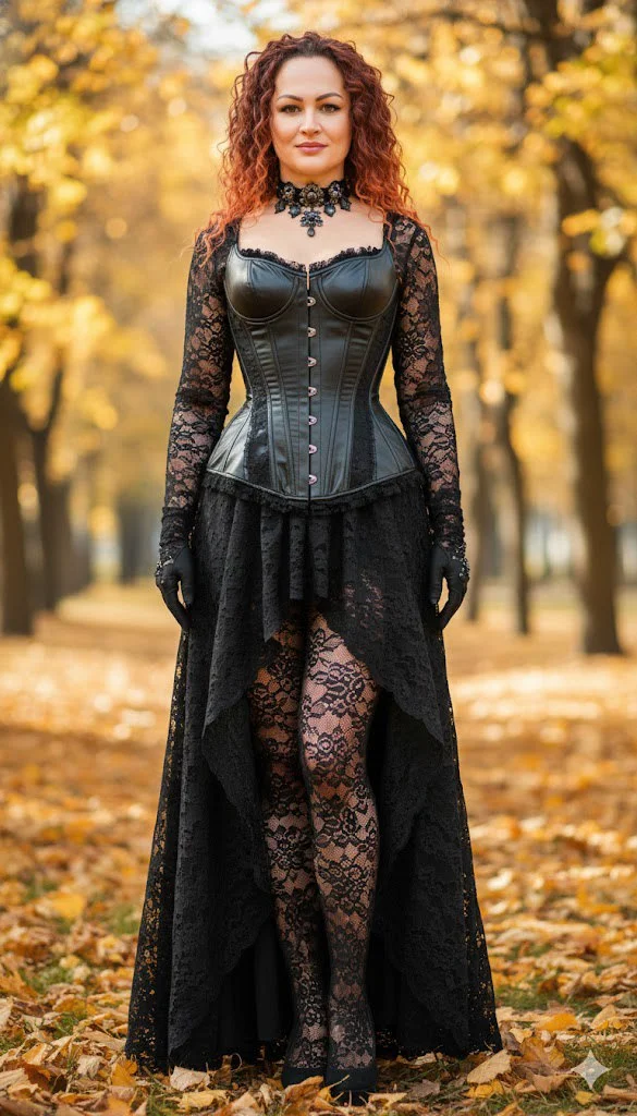 Готическая осень: кожа и кружево