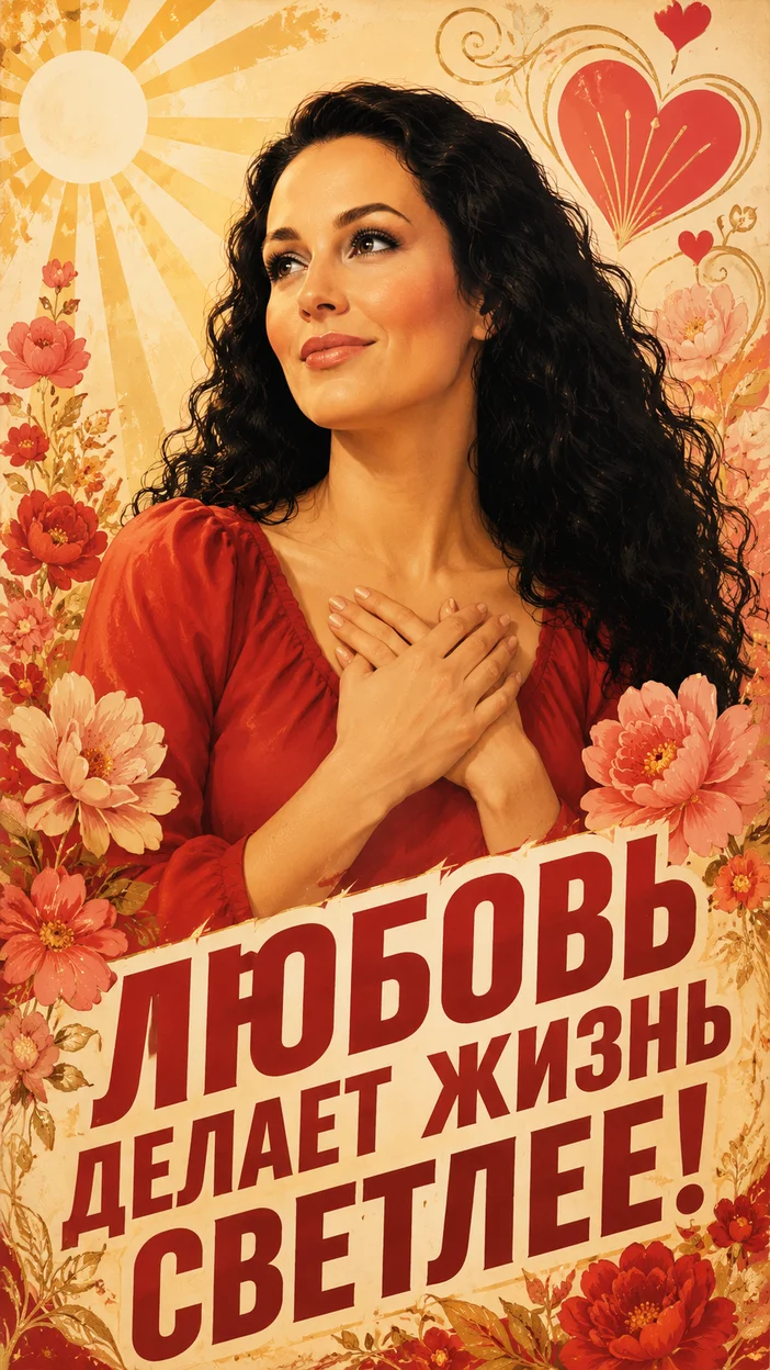 Фотооткрытка «ЛЮБОВЬ ДЕЛАЕТ ЖИЗНЬ СВЕТЛЕЕ!»