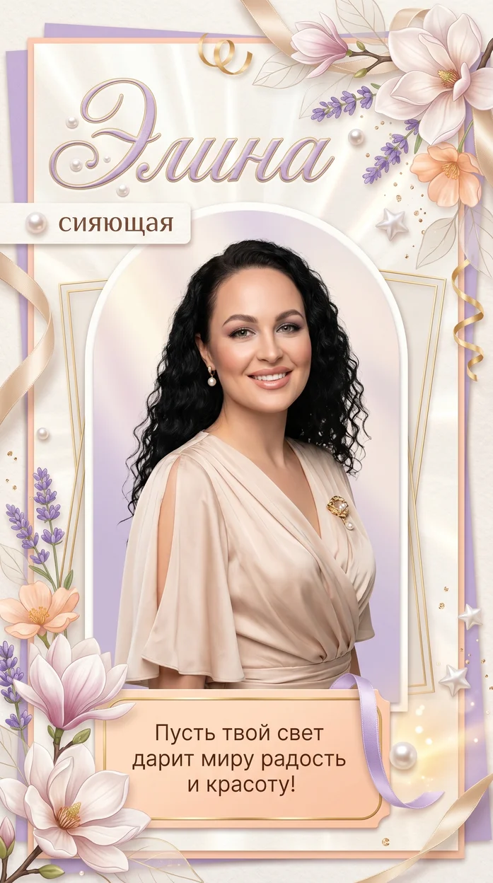 «Элина» именная открытка 