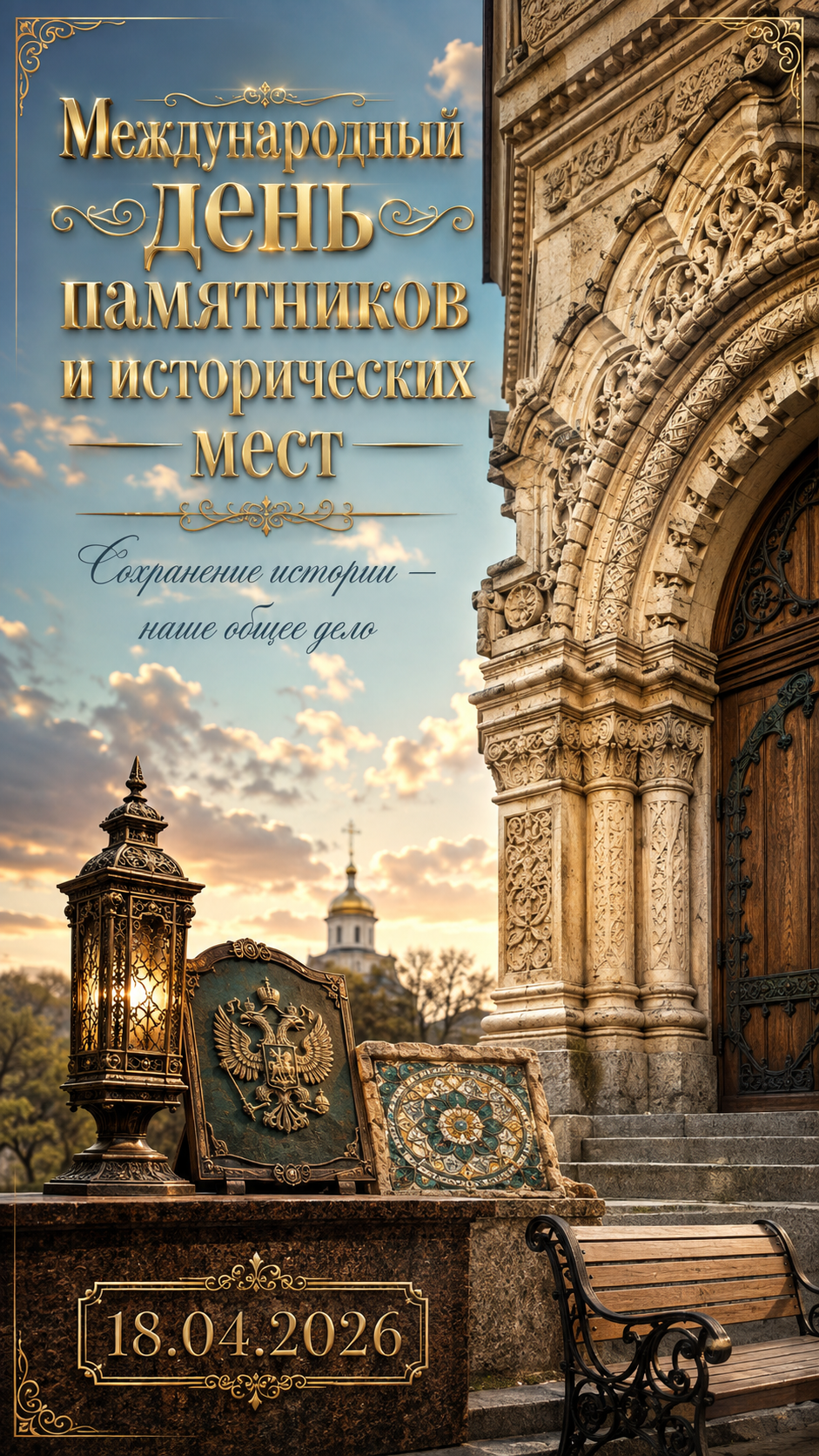 Международный день памятников и исторических мест — 18.04.2026 — культурная открытка