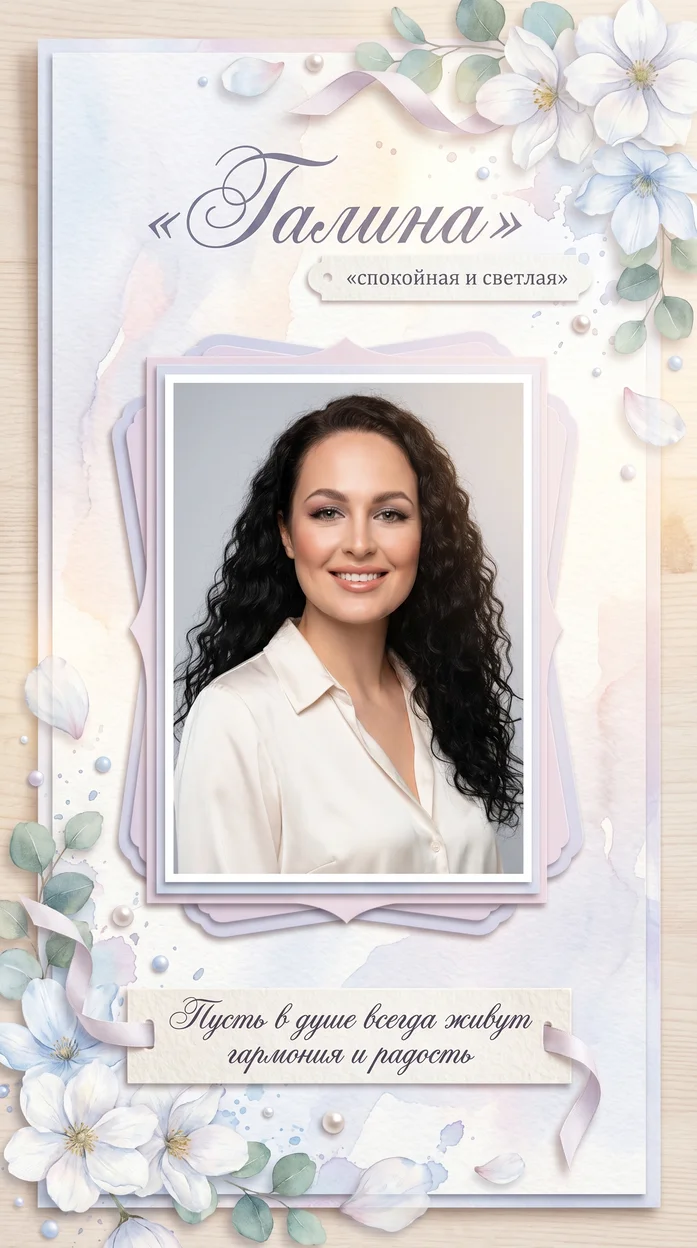 «Галина» именная открытка 