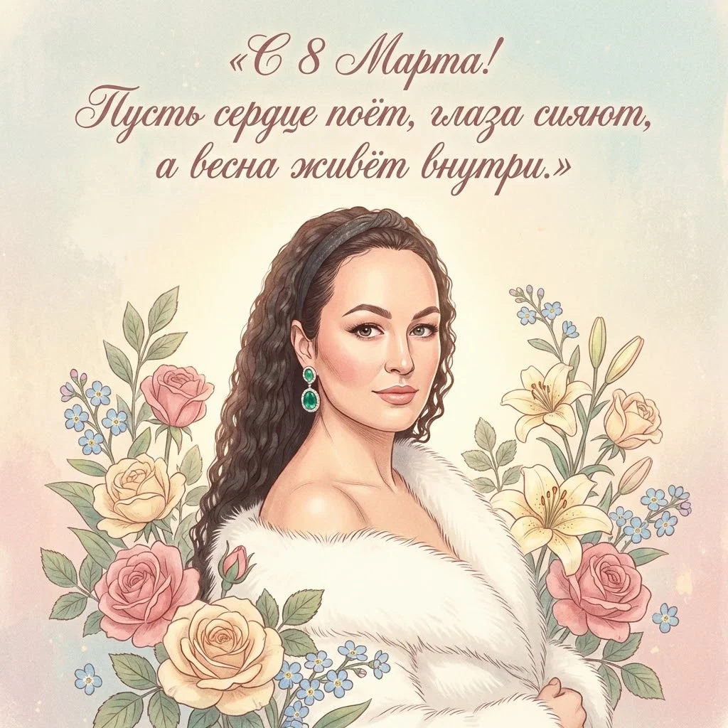 Открытка  с вашим фото - С 8 Марта! 