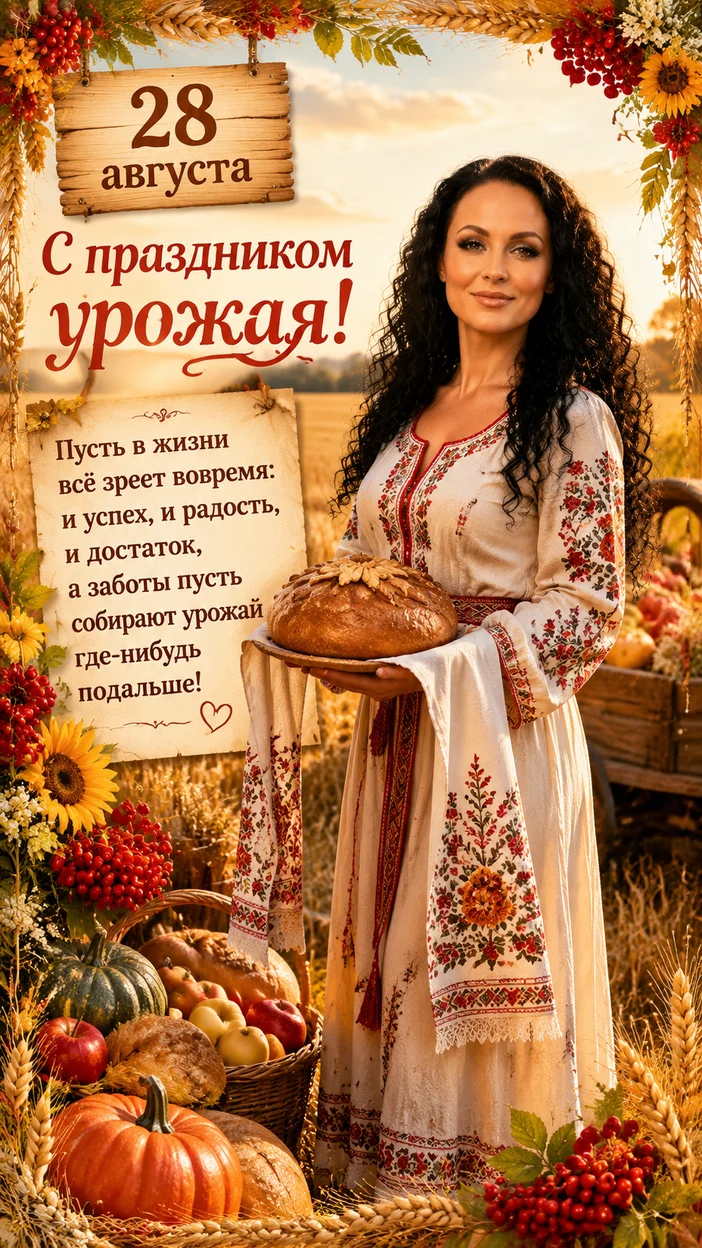 Фотосессия женщины в народном платье на поле урожая