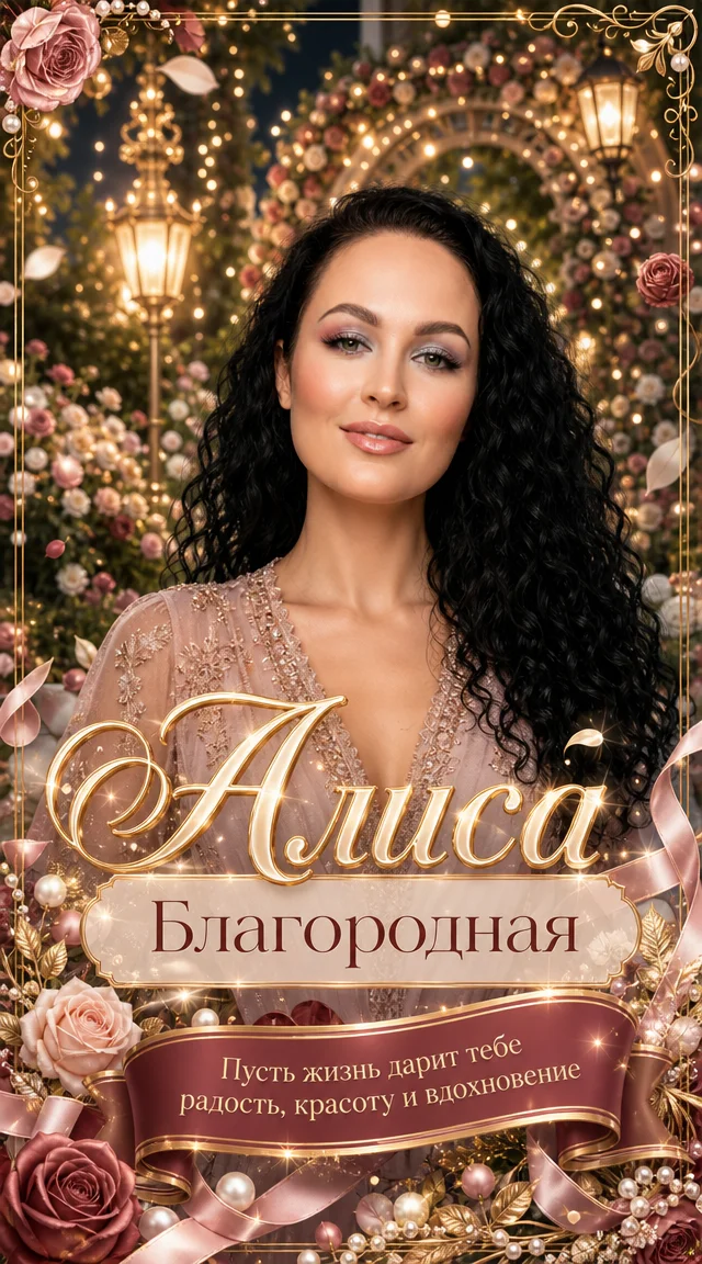 «Алиса» поздравительная открытка с пожеланиями 