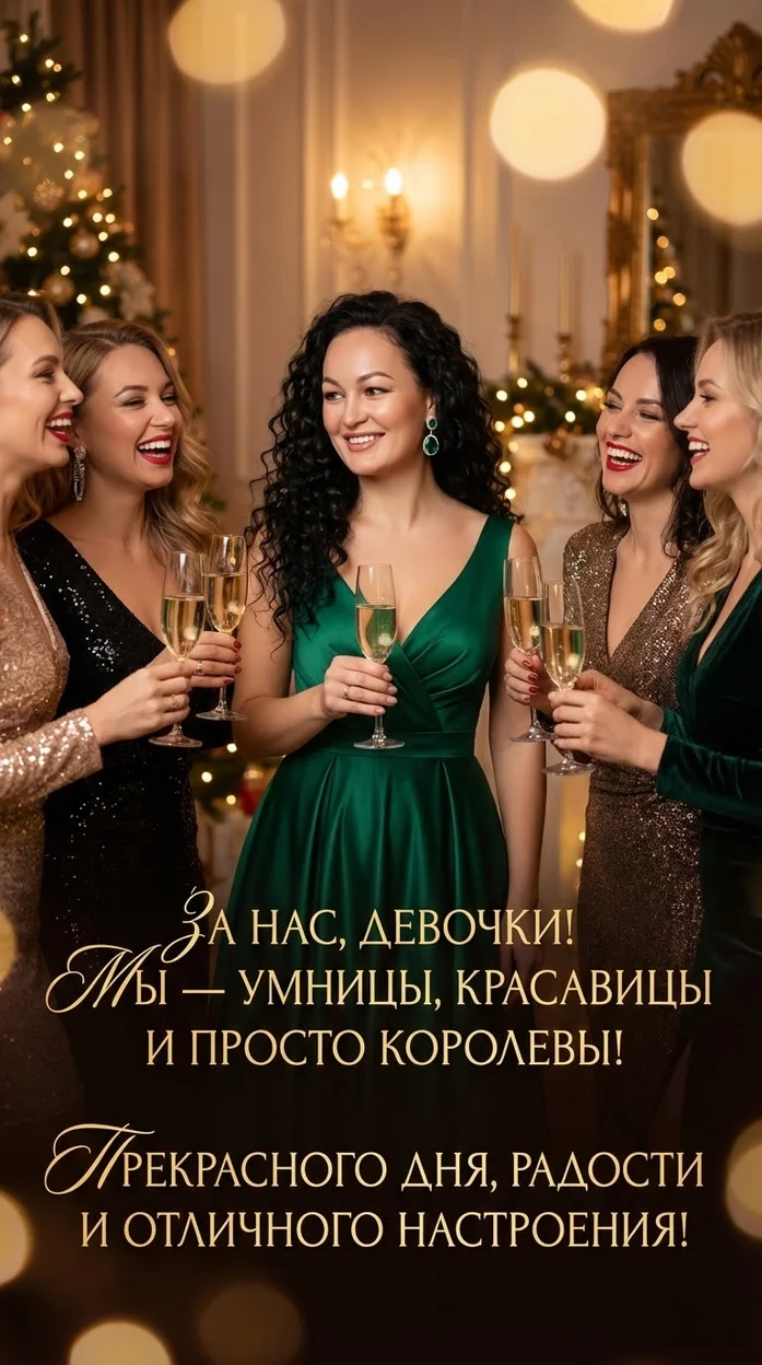 Открытка с вашим фото - «ЗА НАС, ДЕВОЧКИ! 