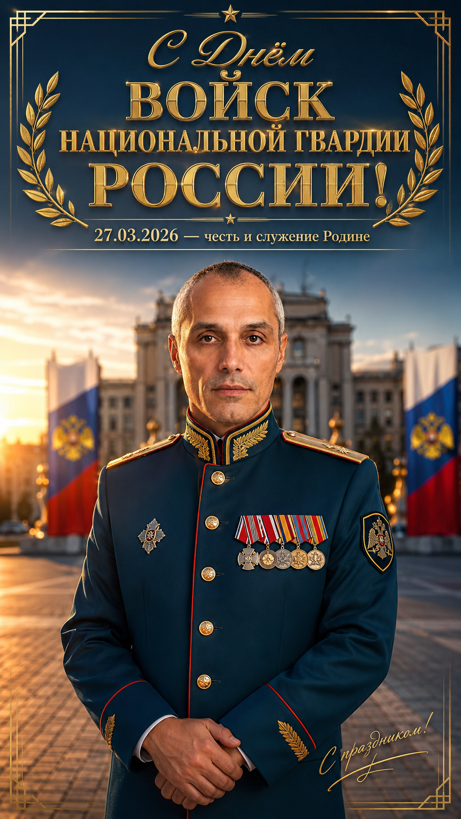 День войск национальной гвардии России — 27.03.2026 — торжественная парадная открытка