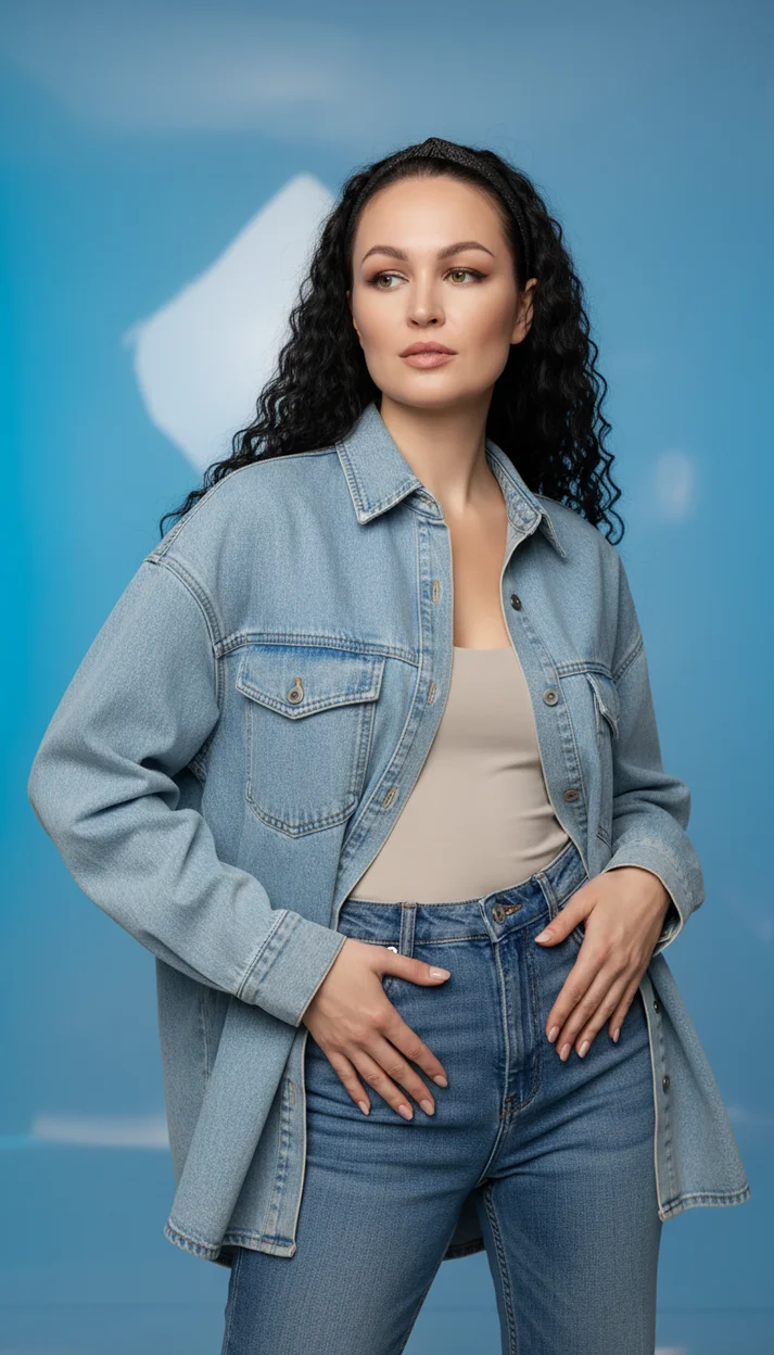 Студийная fashion-фотосессия в современном стиле с неоновыми переливами на фоне