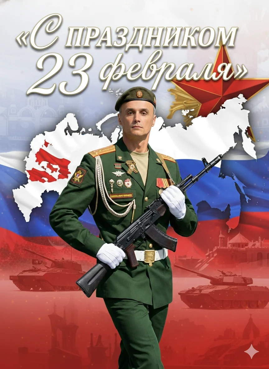 23 февраля- на параде