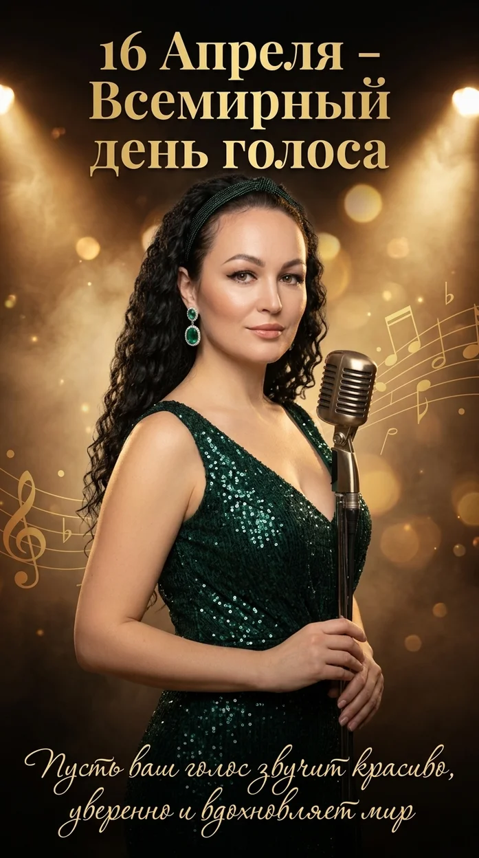 Открытка к празднику 16 апреля Всемирный день голоса 