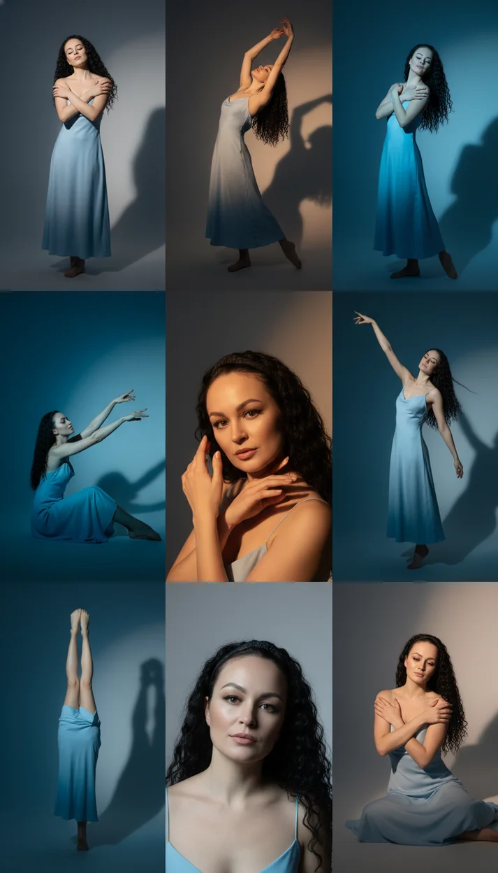 Коллаж Blue shadow — художественная студийная съёмка 