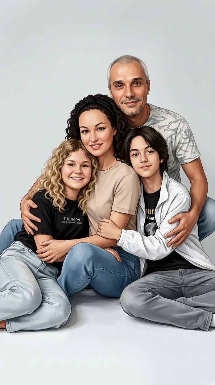 Семейная студийная сцена  ии 