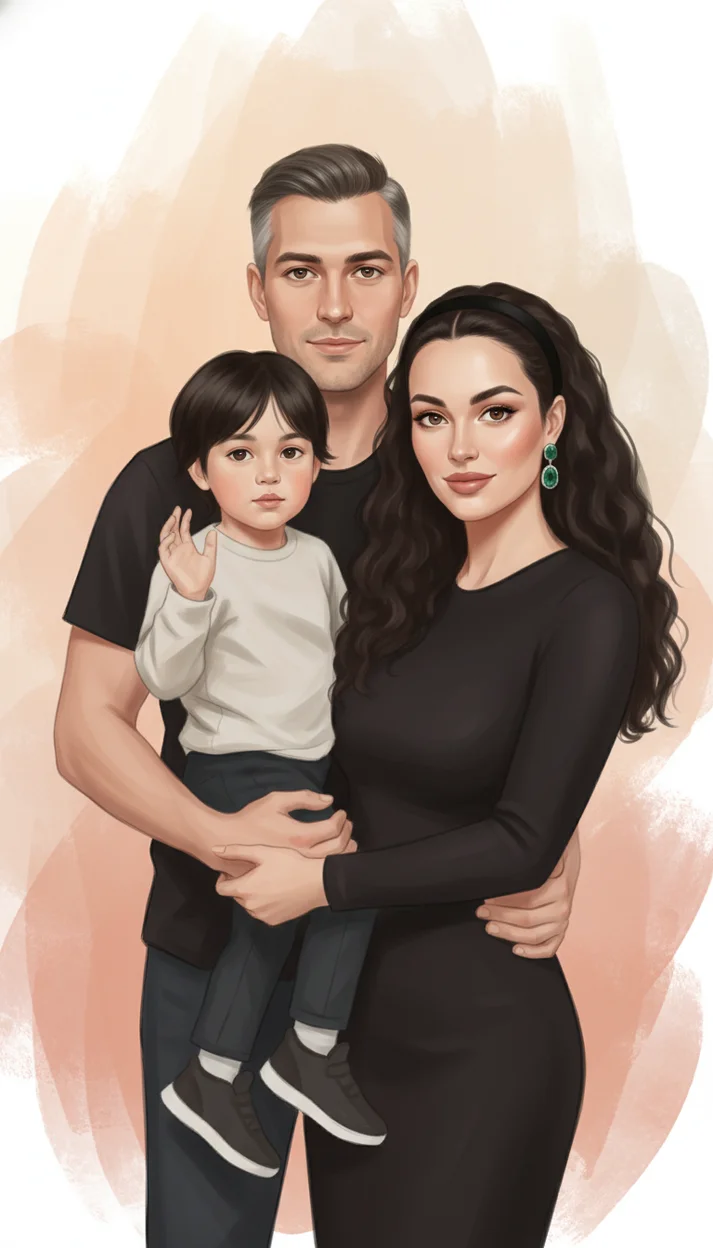 Премиальная художественная семейная иллюстрация
