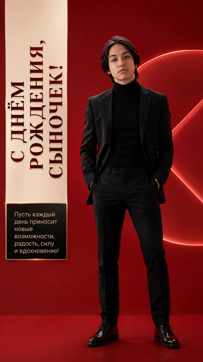 Фотооткрытка для сына с поздравлением "С днём рождения, сыночек!"