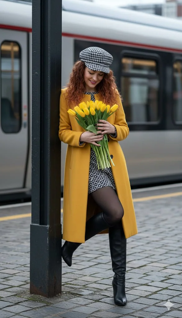 Железнодорожный шик с тюльпанами