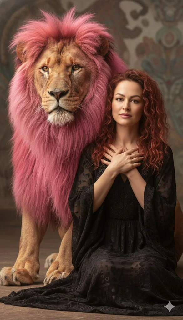 Фантазия: Лев с розовой гривой