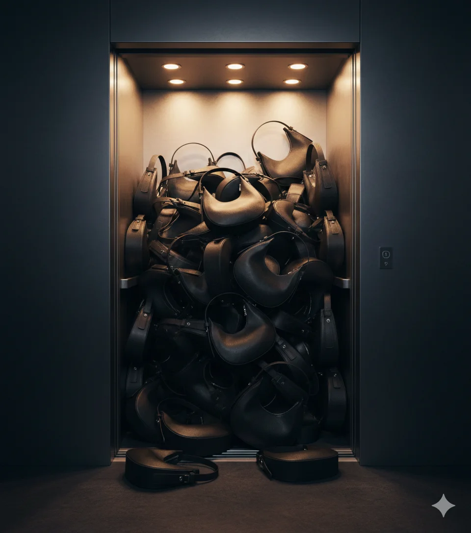 Сцена для сумок - Лифт с сумками 