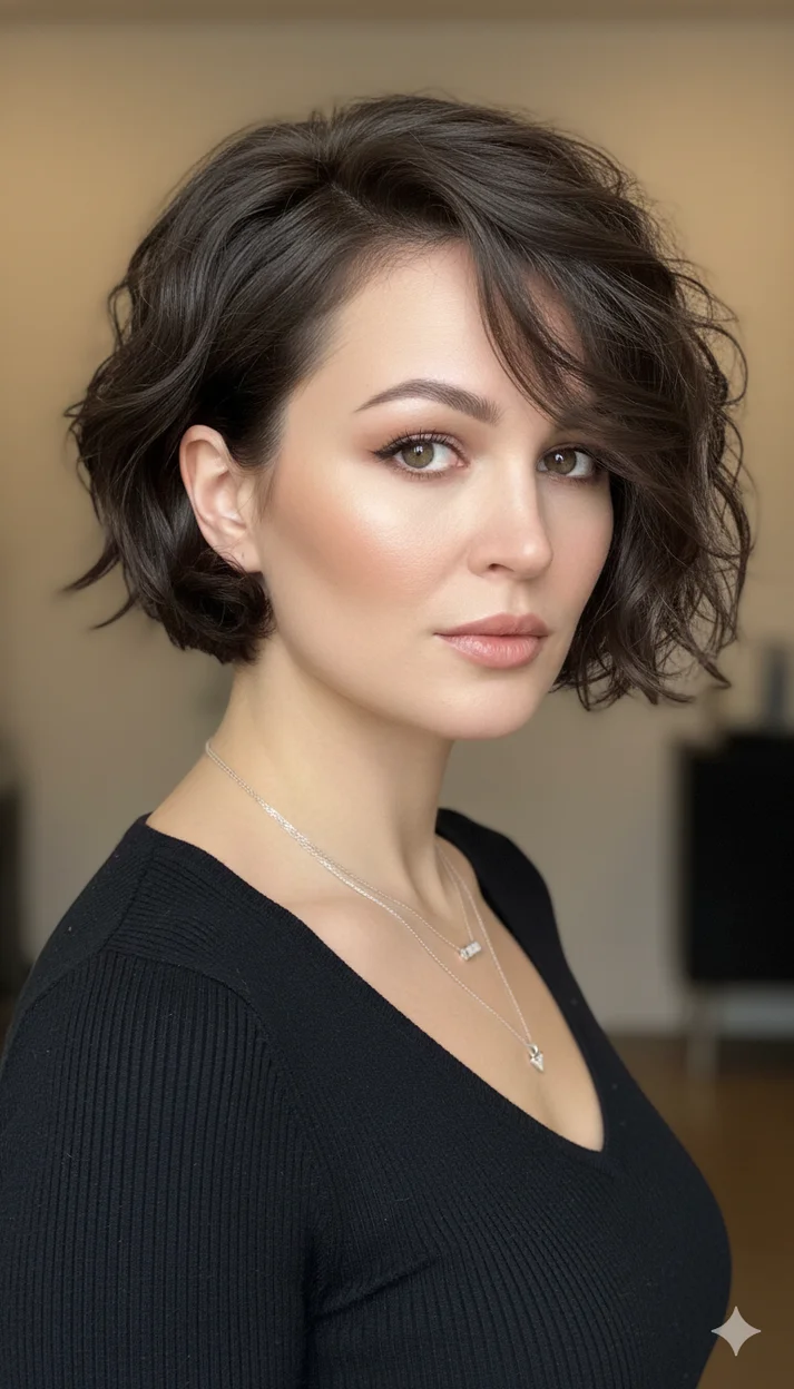 Текстурный волнистый пикси-боб с вашим цветом волос