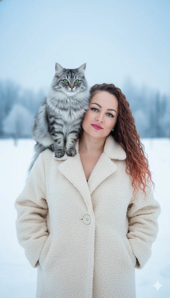 ИИ-фотосессия — Зимний уют с котом