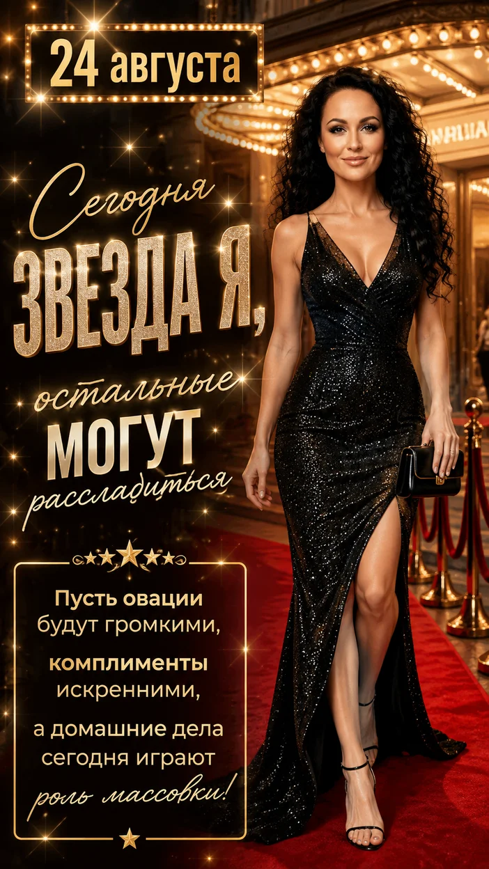 Фотосессия женщины в вечернем платье на красной дорожке