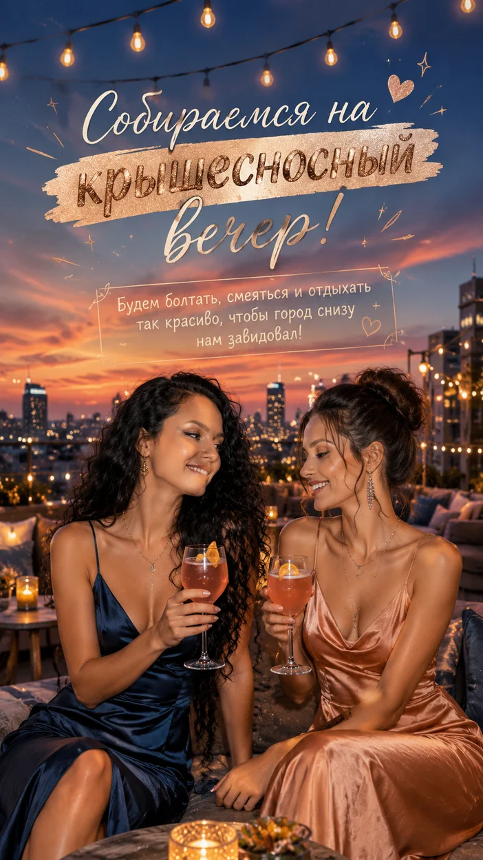 Фотооткрытка «Собираемся на крышесносный вечер!»