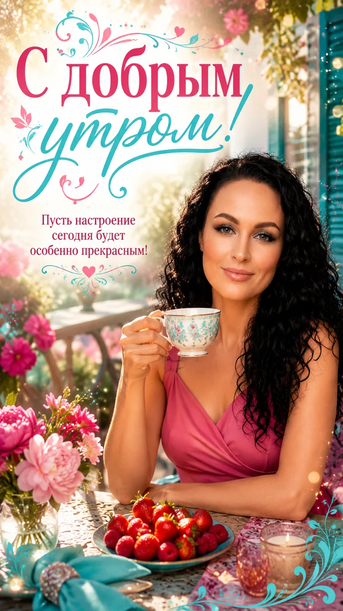 Фотооткрытка для всех с пожеланием "С добрым утром!"