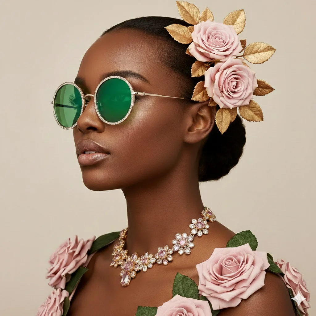 Сцена для продаж - Серьги (Гламурная Девушка с тёмной кожей)