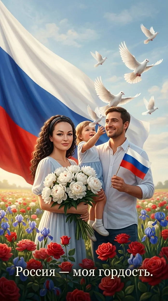 художественный постер в стиле современной патриотической иллюстрации.