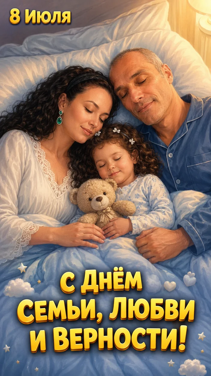  Открытка «С Днём семьи, любви и верности» — семейный сон