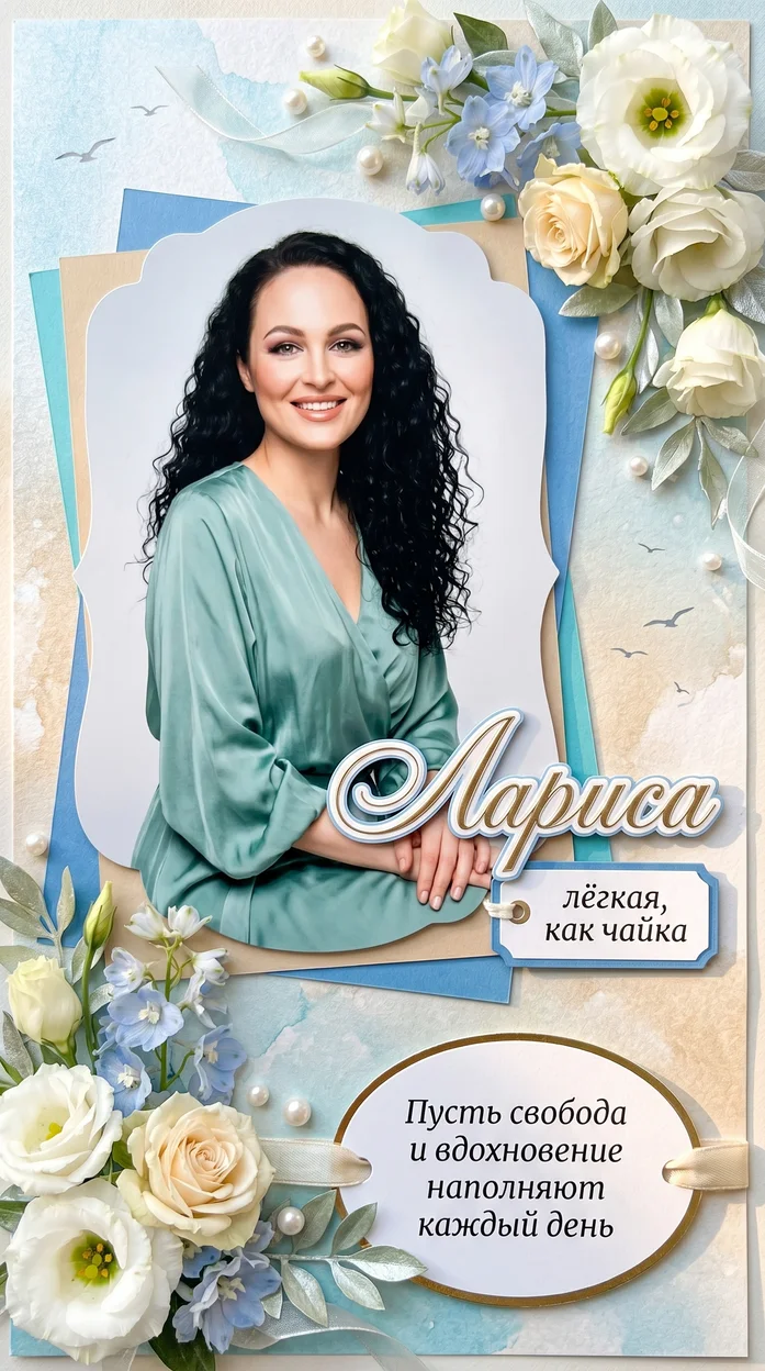 «Лариса» именная открытка