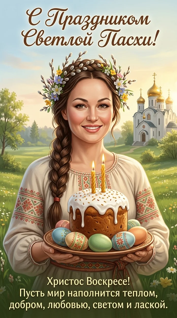  Пасхальная открытка «С Христовым воскресением»