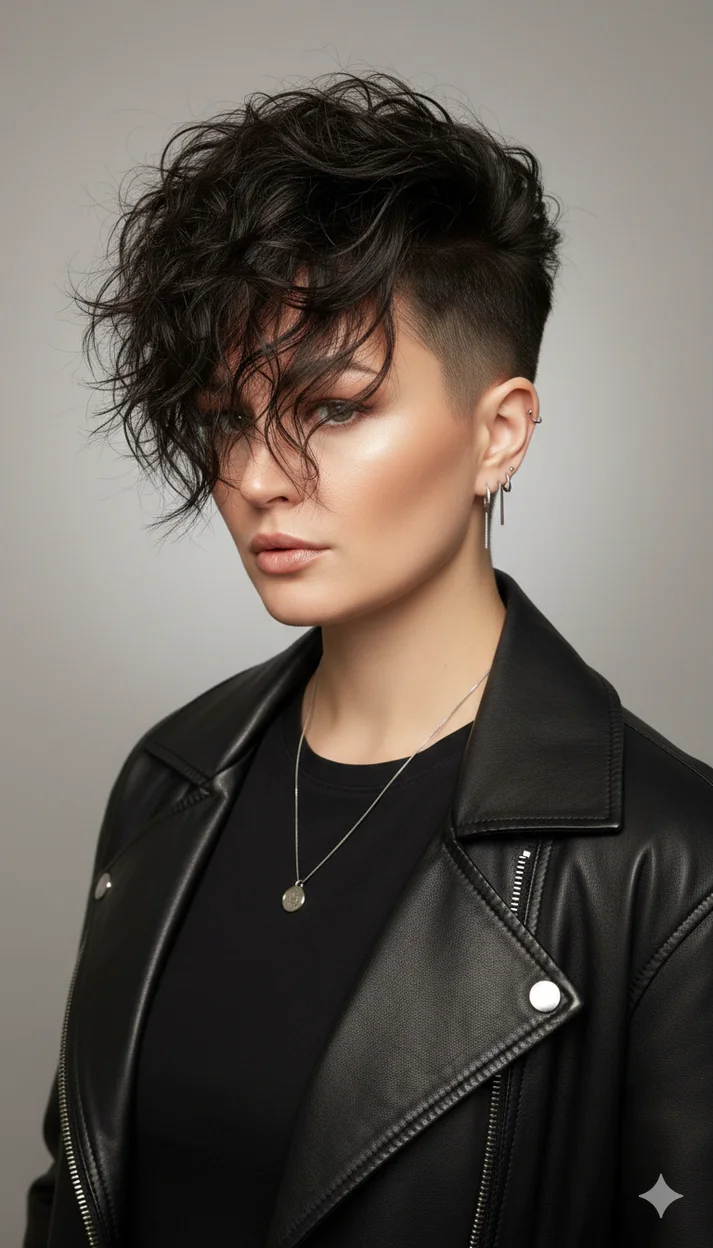 Текстурный андеркат с рваной удлинённой макушкой с вашим цветом 