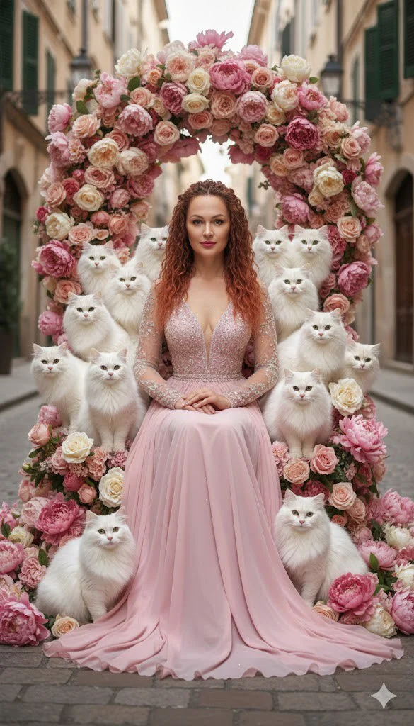 Кошачий трон в саду