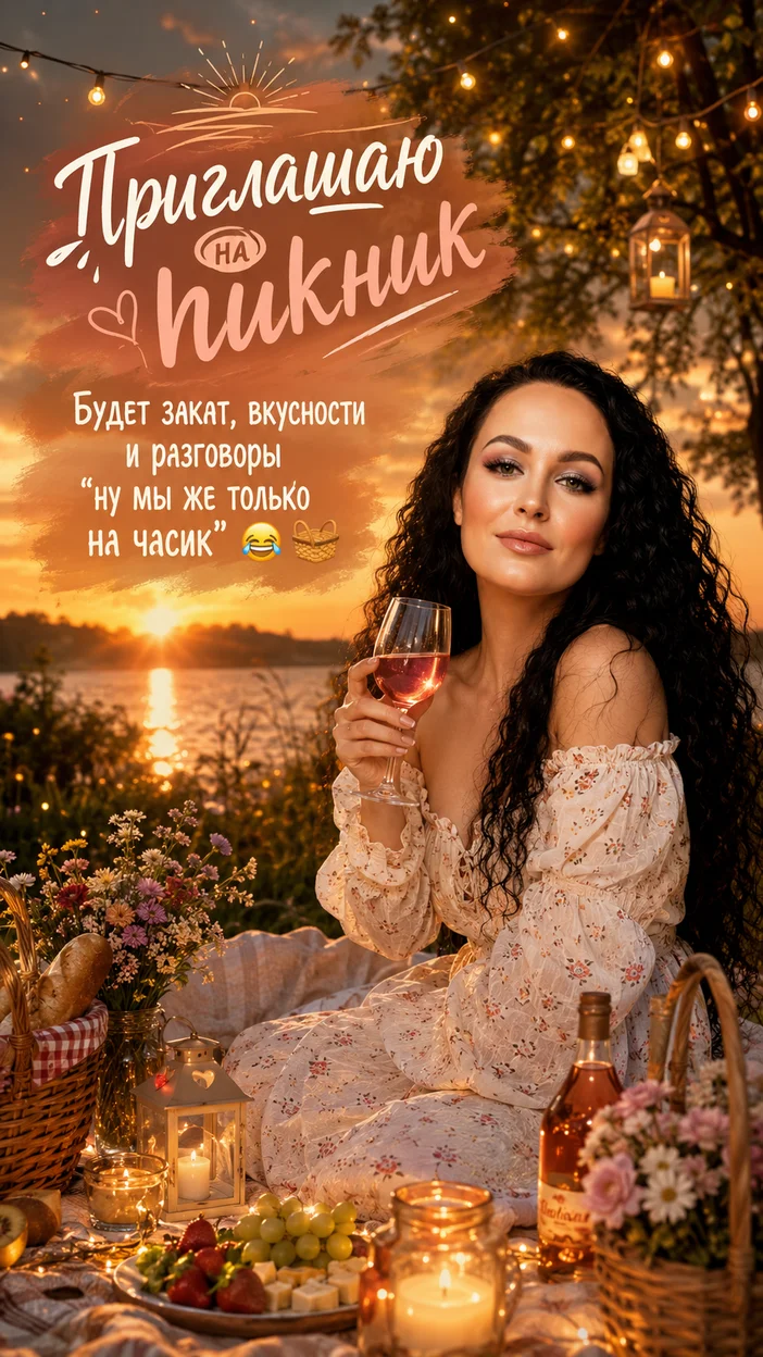 Пригласительная на пикник с вашим фото 
