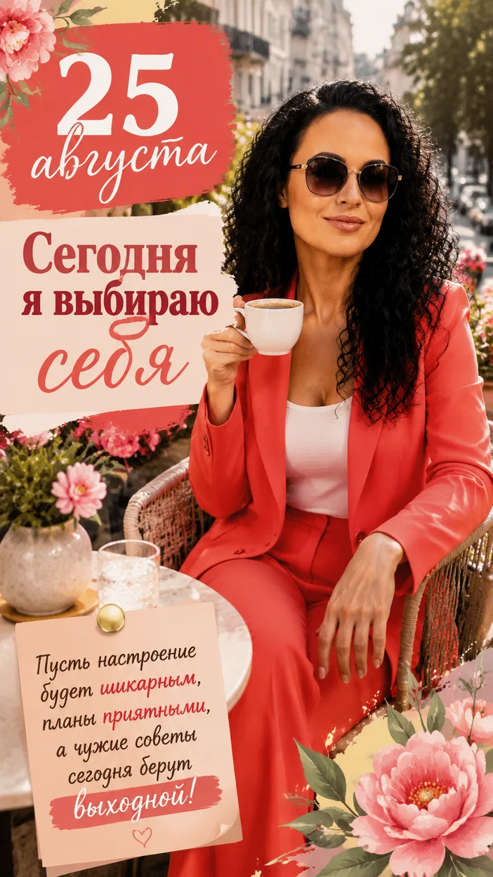 Фотосессия женщины в коралловом костюме на городской террасе