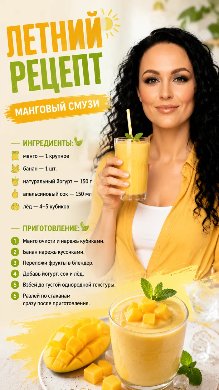 Фотосессия мангового смузи