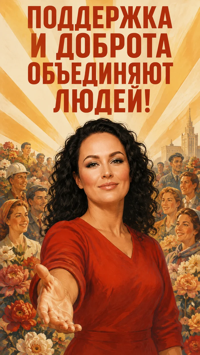 Фотооткрытка «ПОДДЕРЖКА И ДОБРОТА ОБЪЕДИНЯЮТ ЛЮДЕЙ!»