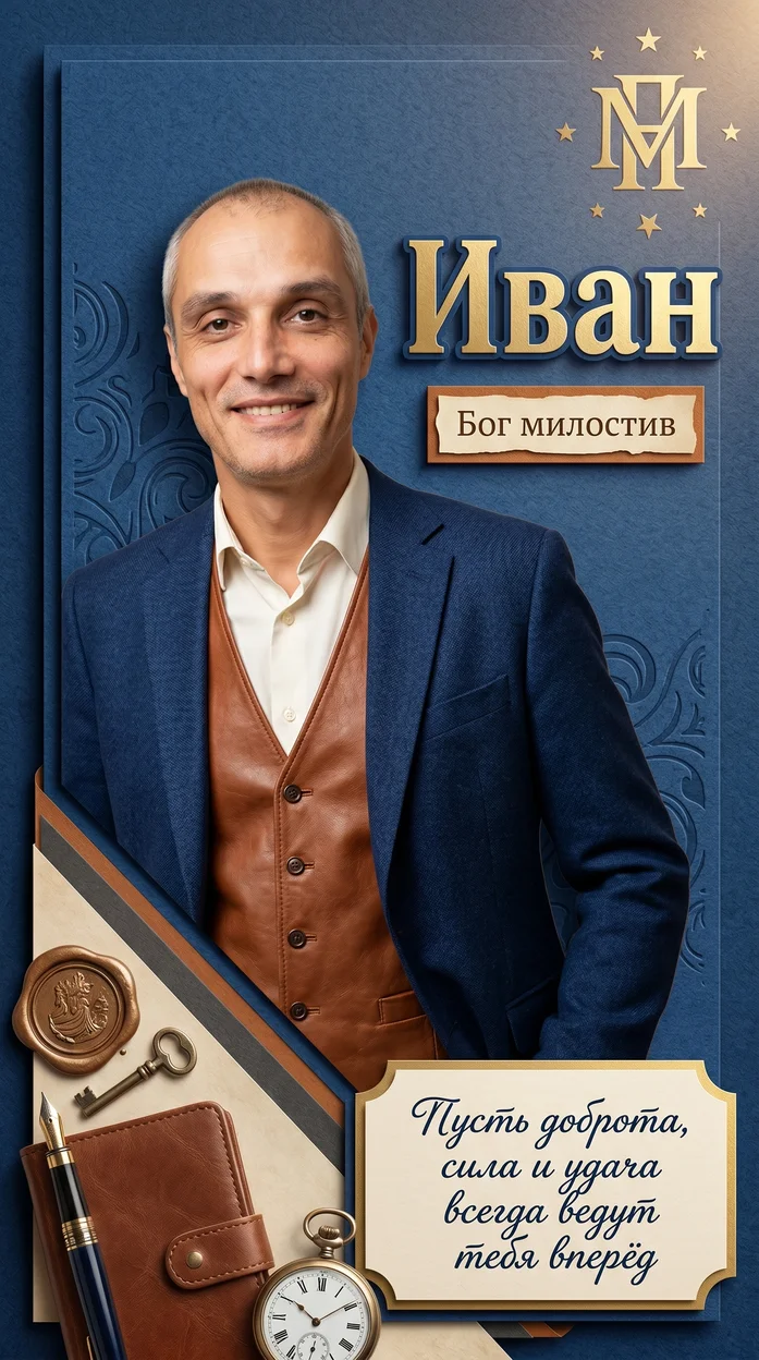 «Иван» именная открытка