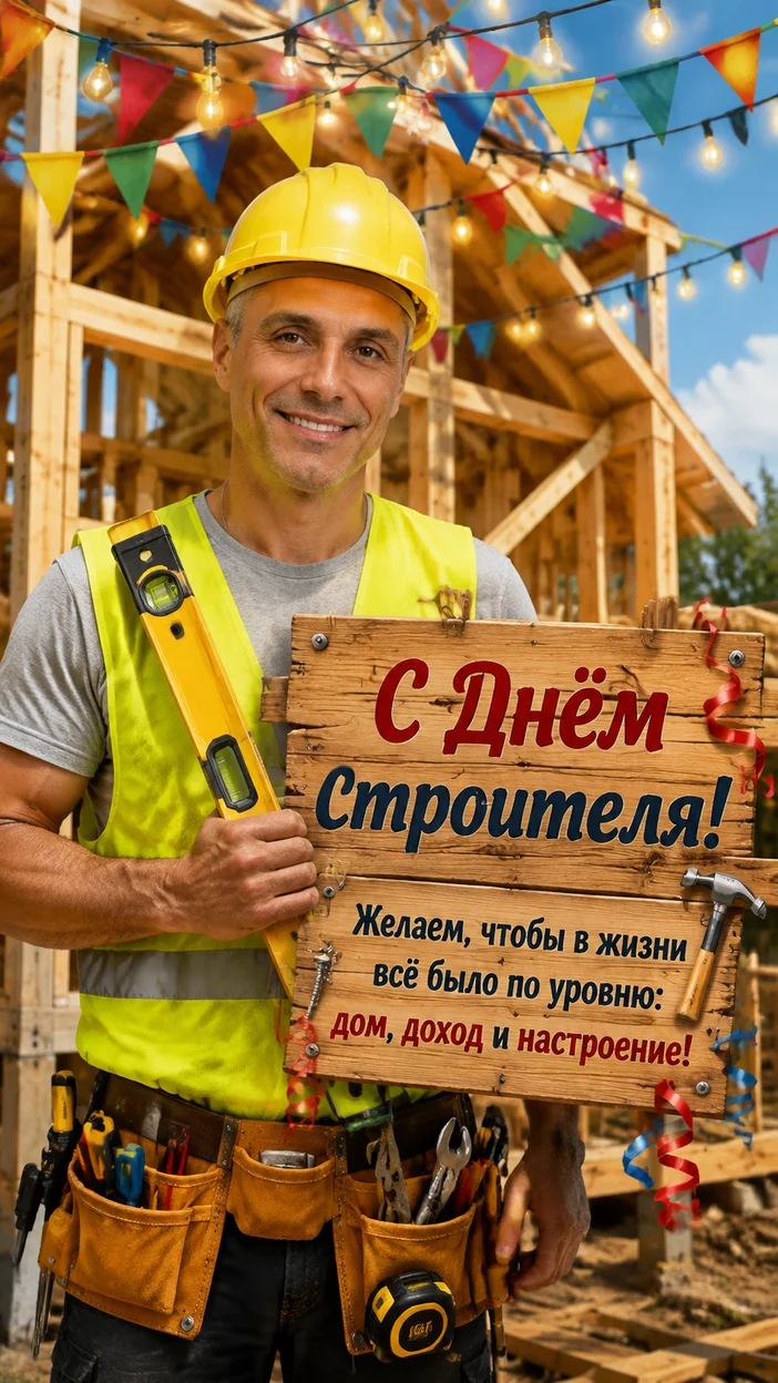Фотосессия мужчины на деревянном каркасе с шуточной табличкой