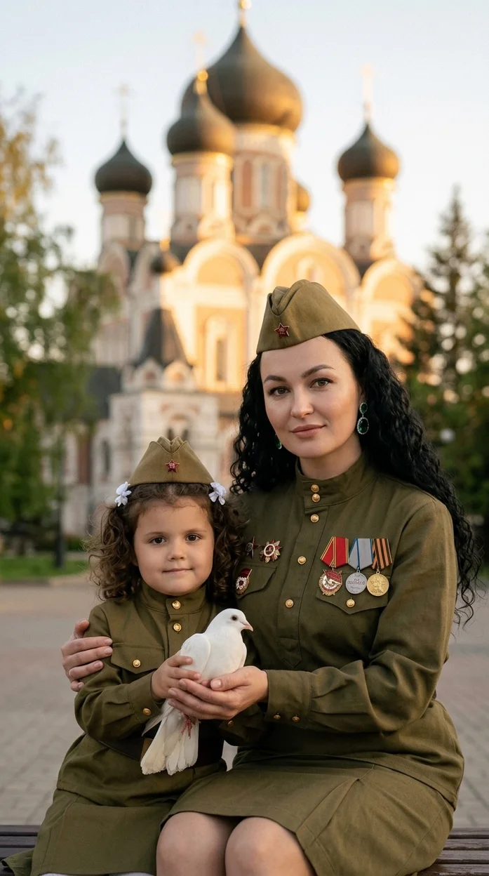 Фотореалистичная трогательная сцена в стиле военной фотографии времён Великой Отечественной войны,
