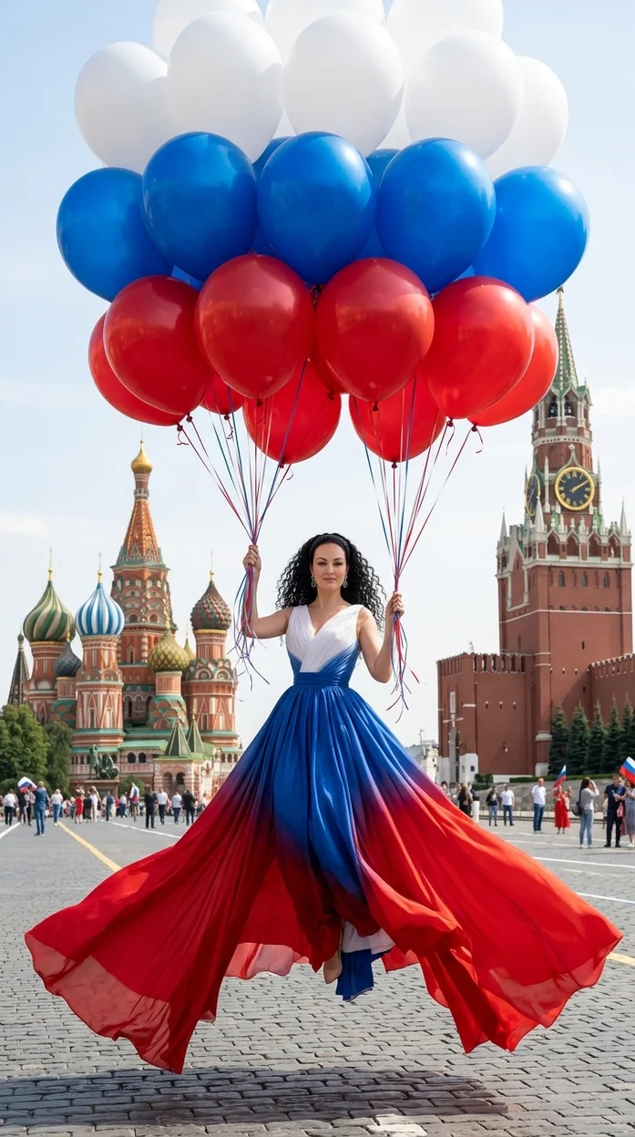 праздничная fashion-съемка на Красной площади в Москве