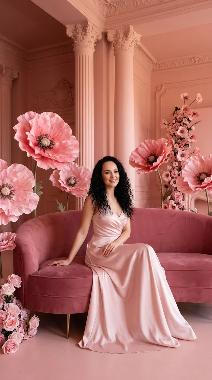  Роскошный monochrome pink интерьер в стиле luxury