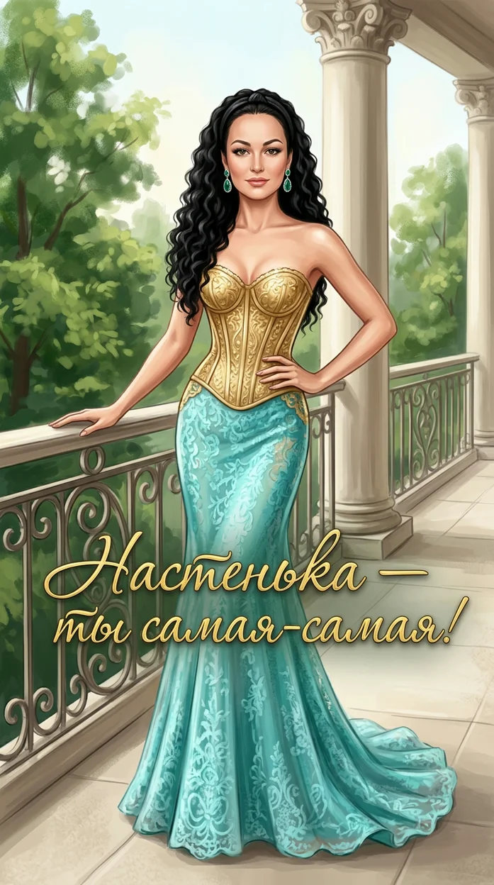 Открытка для Настеньки с вашим фото 